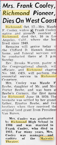 Majestic Theater - Former Manager Passes Away Oct 17 1952 (newer photo)